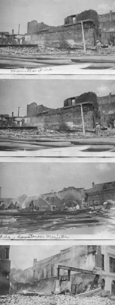 Aftermath of fire, 1947